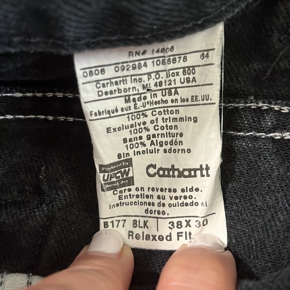Carhartt Vintage Made In the USA Black Jeans Size 38 - Picture 6 of 8